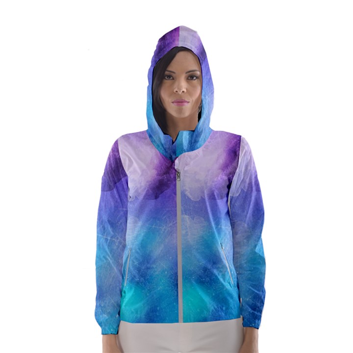 Metallic paint Women s Hooded Windbreaker