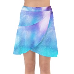 Metallic Paint Wrap Front Skirt by goljakoff