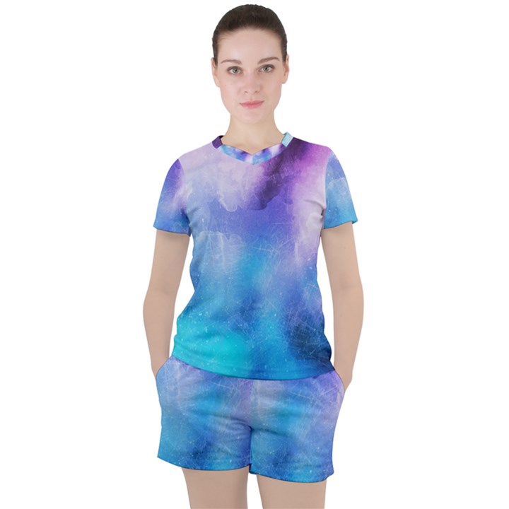 Metallic paint Women s Tee and Shorts Set