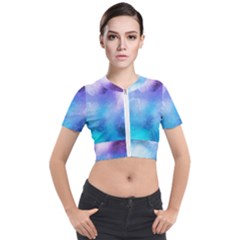 Metallic Paint Short Sleeve Cropped Jacket by goljakoff