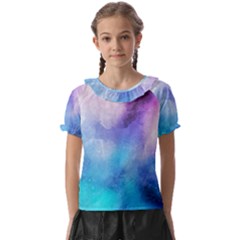 Metallic Paint Kids  Frill Chiffon Blouse by goljakoff