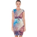 Abstract galaxy paint Capsleeve Drawstring Dress  View1