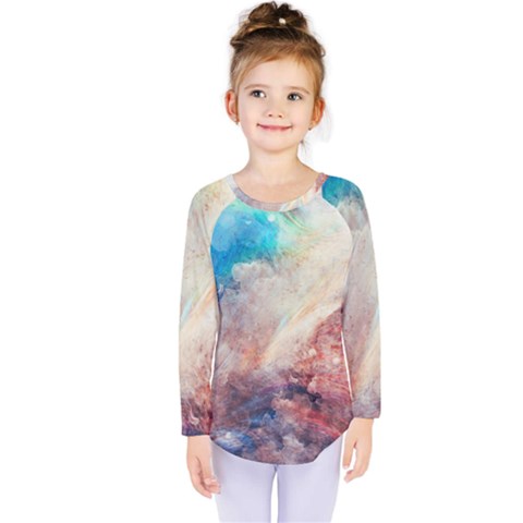 Abstract Galaxy Paint Kids  Long Sleeve Tee by goljakoff