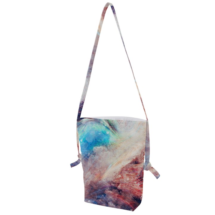 Abstract galaxy paint Folding Shoulder Bag