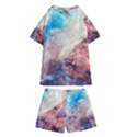 Abstract galaxy paint Kids  Swim Tee and Shorts Set View2