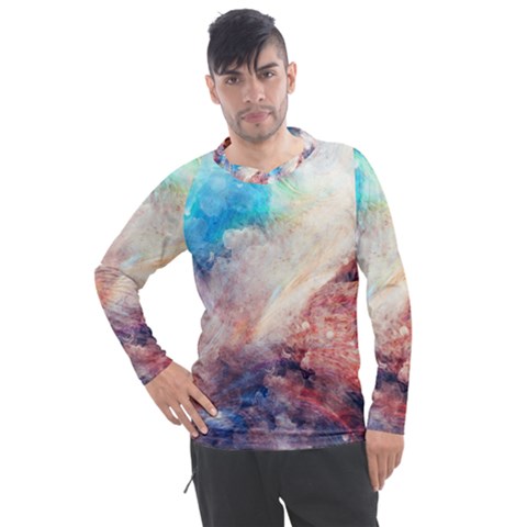 Abstract Galaxy Paint Men s Pique Long Sleeve Tee by goljakoff