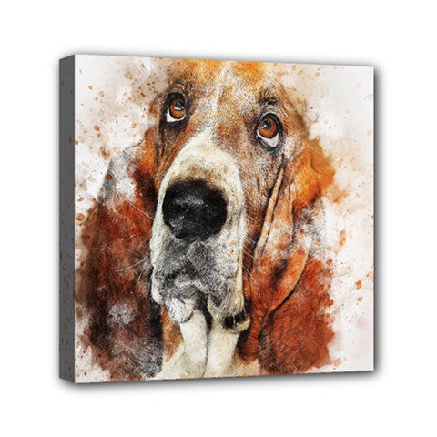 Dog Paint Mini Canvas 6  X 6  (stretched) by goljakoff