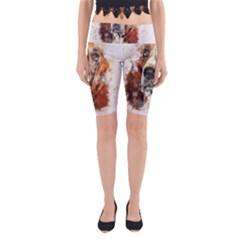 Dog Paint Yoga Cropped Leggings by goljakoff