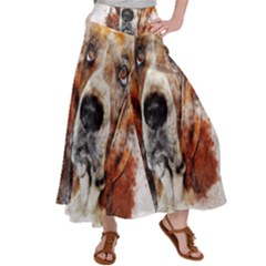 Dog Paint Satin Palazzo Pants by goljakoff