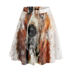 Dog Paint High Waist Skirt by goljakoff