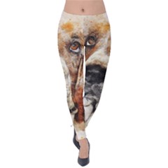 Dog Paint Velvet Leggings by goljakoff