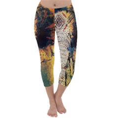 Elephant Mandala Capri Winter Leggings  by goljakoff