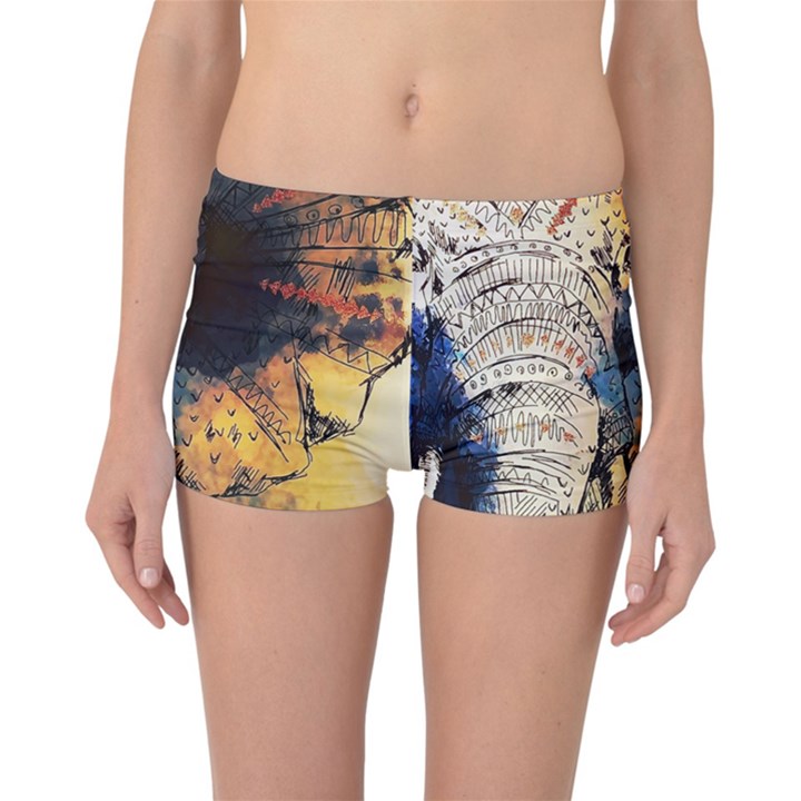 Elephant mandala Reversible Boyleg Bikini Bottoms