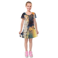 Elephant Mandala Kids  Short Sleeve Velvet Dress by goljakoff