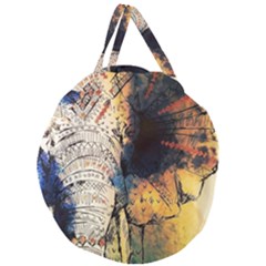 Elephant Mandala Giant Round Zipper Tote by goljakoff