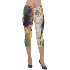 Elephant Mandala Lightweight Velour Capri Leggings  by goljakoff