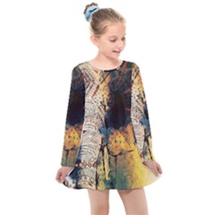 Elephant Mandala Kids  Long Sleeve Dress by goljakoff