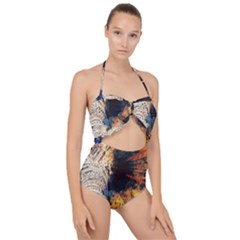 Elephant Mandala Scallop Top Cut Out Swimsuit by goljakoff