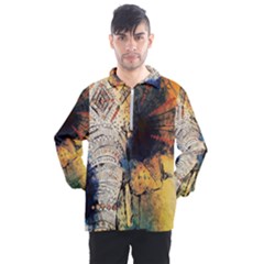 Elephant Mandala Men s Half Zip Pullover by goljakoff