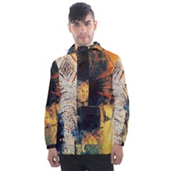 Elephant Mandala Men s Front Pocket Pullover Windbreaker by goljakoff