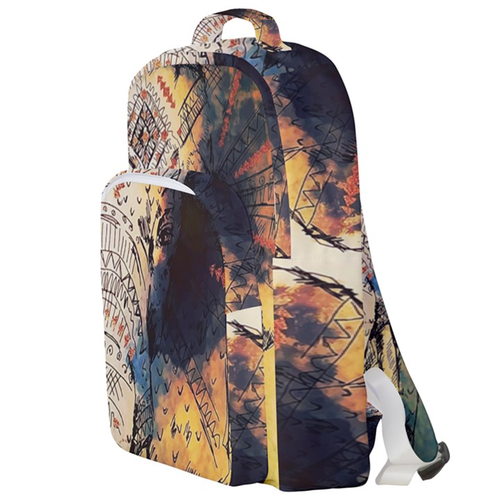 Elephant mandala Double Compartment Backpack