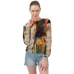 Elephant Mandala Banded Bottom Chiffon Top by goljakoff