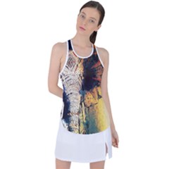 Elephant Mandala Racer Back Mesh Tank Top by goljakoff