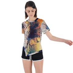 Elephant Mandala Asymmetrical Short Sleeve Sports Tee by goljakoff