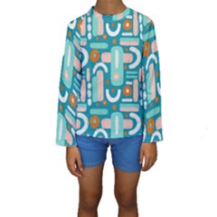 Abstract Shapes Kids  Long Sleeve Swimwear by SychEva