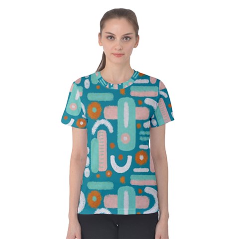 Abstract Shapes Women s Cotton Tee by SychEva