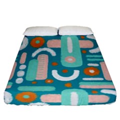 Abstract Shapes Fitted Sheet (queen Size) by SychEva