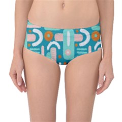 Abstract Shapes Mid-waist Bikini Bottoms by SychEva