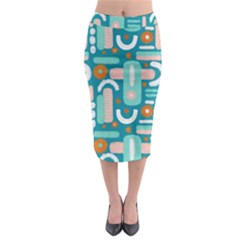 Abstract Shapes Midi Pencil Skirt by SychEva