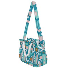 Abstract Shapes Rope Handles Shoulder Strap Bag by SychEva