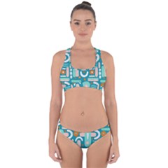 Abstract Shapes Cross Back Hipster Bikini Set by SychEva