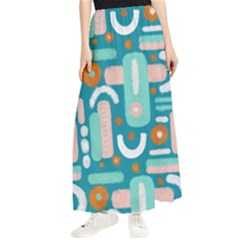 Abstract Shapes Maxi Chiffon Skirt by SychEva