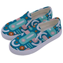 Abstract Shapes Kids  Canvas Slip Ons by SychEva