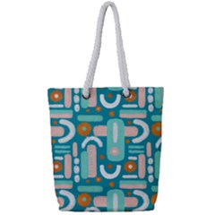 Abstract Shapes Full Print Rope Handle Tote (small)