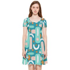 Abstract Shapes Inside Out Cap Sleeve Dress by SychEva