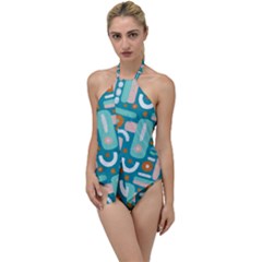 Abstract Shapes Go With The Flow One Piece Swimsuit by SychEva