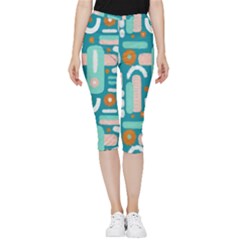 Abstract Shapes Inside Out Lightweight Velour Capri Leggings  by SychEva