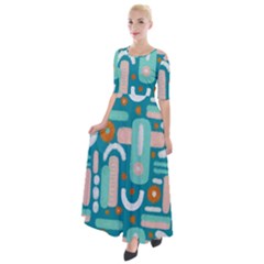 Abstract Shapes Half Sleeves Maxi Dress by SychEva