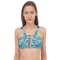 Abstract Shapes Cage Up Bikini Top by SychEva