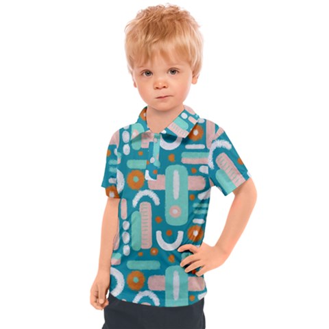 Abstract Shapes Kids  Polo Tee by SychEva