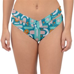 Abstract Shapes Double Strap Halter Bikini Bottom by SychEva