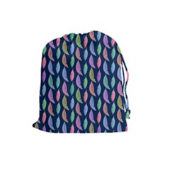 Watercolor Feathers Drawstring Pouch (large) by SychEva