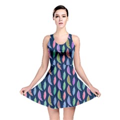 Watercolor Feathers Reversible Skater Dress by SychEva