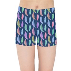 Watercolor Feathers Kids  Sports Shorts by SychEva