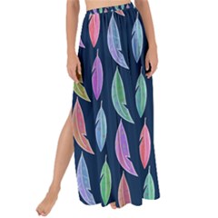 Watercolor Feathers Maxi Chiffon Tie-up Sarong by SychEva