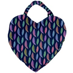 Watercolor Feathers Giant Heart Shaped Tote by SychEva